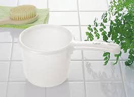 Japanbargain, Japanese Plastic Water Ladle Bath Ladle Dipper Leaf Series Made In Japan (1, White)